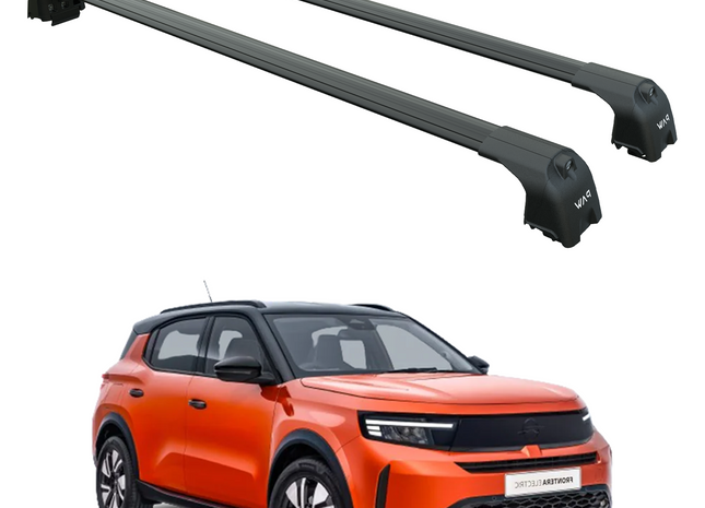 For Opel Frontera 2024- Up Roof Rack Cross Bars Metal Bracket Flush Rail Black