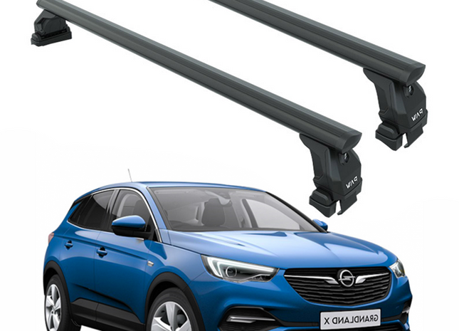 Vauxhall Grandland X (2017-Up) Roof Rack System Carrier Cross Bars, Black