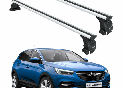 Vauxhall Grandland X (2017-Up) Roof Rack System Carrier Cross Bars, Silver