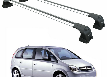 For Opel Meriva A (2003-2010) Roof Rack System Carrier Cross Bars Aluminum Silver