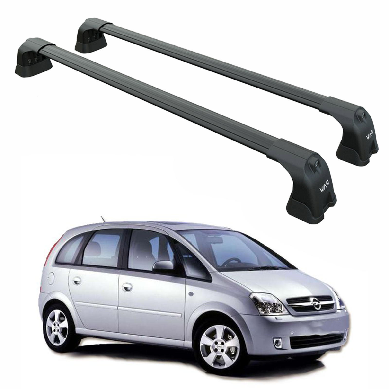 For Opel Meriva A (2003-2010) Roof Rack System Carrier Cross Bars Aluminum Black