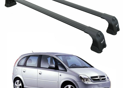 For Opel Meriva A (2003-2010) Roof Rack System Carrier Cross Bars Aluminum Black