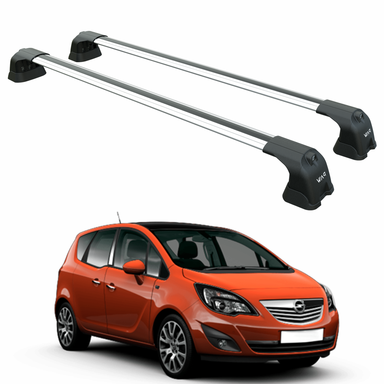 For Opel Meriva B (2014-2018) Roof Rack System Carrier Cross Bars Aluminum Silver