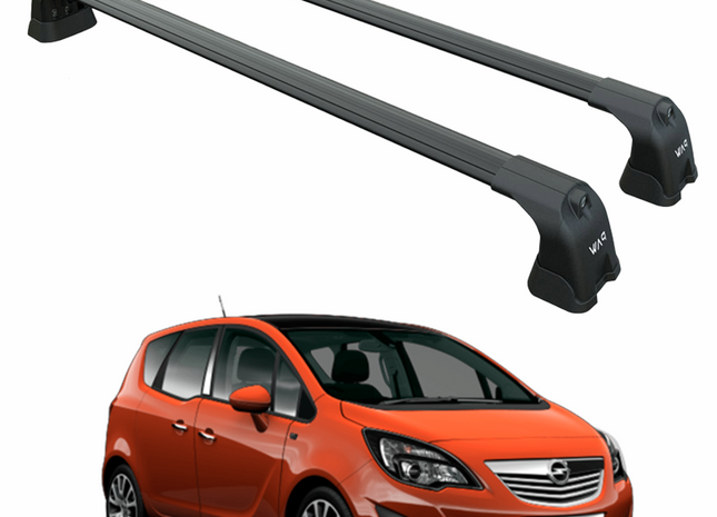 For Opel Meriva B (2014-2018) Roof Rack System Carrier Cross Bars Aluminum Black