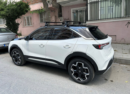 Compatible with Vauxhall Mokka vehicle Normal Roof Rack Cross Bars Spacial Series Pro 4 Black Color 2020- Up