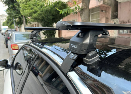 Compatible with Vauxhall Mokka vehicle Normal Roof Rack Cross Bars Spacial Series Pro 4 Black Color 2020- Up