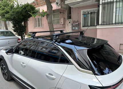 Compatible with Vauxhall Mokka vehicle Normal Roof Rack Cross Bars Spacial Series Pro 4 Silver Color 2020- Up