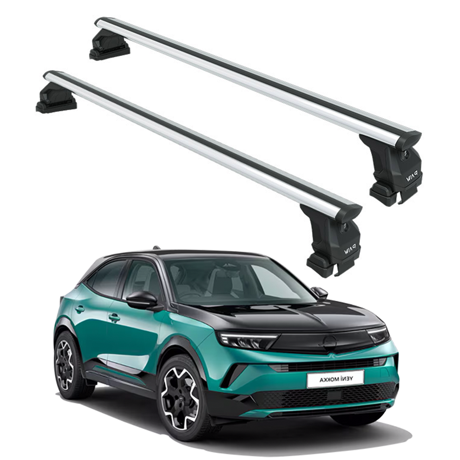 Compatible with Vauxhall Mokka vehicle Normal Roof Rack Cross Bars Spacial Series Pro 4 Silver Color 2020- Up