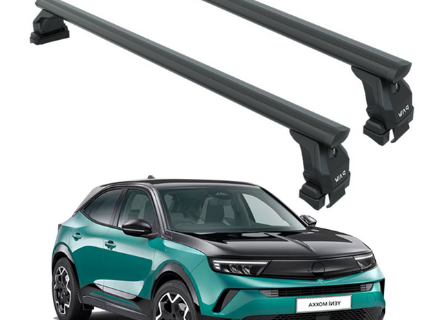 Compatible with Vauxhall Mokka vehicle Normal Roof Rack Cross Bars Spacial Series Pro 4 Black Color 2020- Up