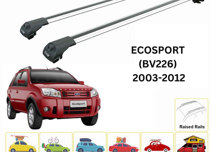 For Ford EcoSport 2003-2012 Roof Rack Cross Bars Raised Rail Silver