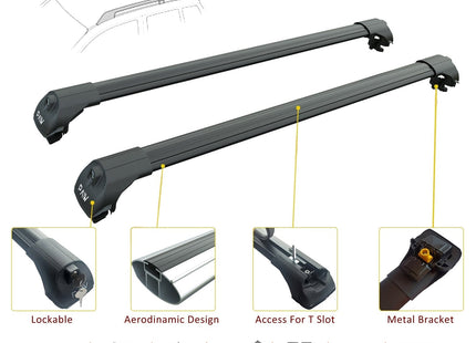 For Toyota Land Cruiser J200 Roof Rack Cross Bars Raised Rail 2008-2021 Silver