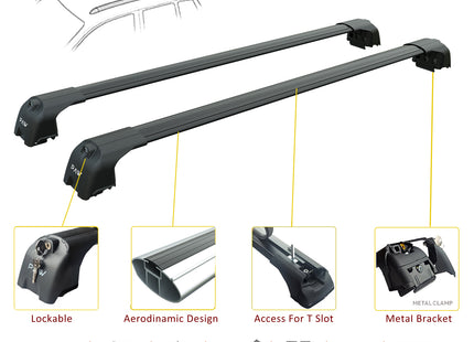 Peugeot 5008 2010-2017 Roof Racks Cross Bars Rails Top Carrier Alu Black