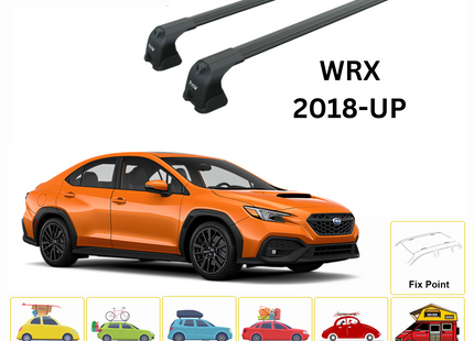 For Subaru WRX VA/VB 2015-Up Roof Rack Cross Bar Metal Bracket Fix Point Alu Black