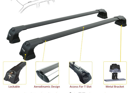 For Mercedes Benz EQA SUV (2021-2026) Roof Rack Cross Bars Flush Rail, Silver