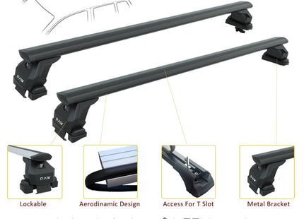 For Jeep Compass 2025-2026 Roof Rack System | Aluminum Cross Bars | Normal Roof | Black