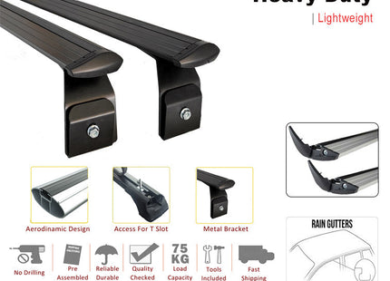 For Mercedes G W463 1989-2018 Roof Rack Cross Bars Rain Gutters, Silver