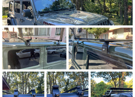 For Ford Bronco II 1984-90 Roof Rack Cross Bars Rain Gutter Alu Silver