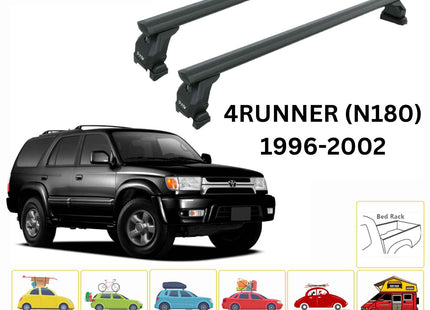 For Toyota 4Runner (N180) Roof Rack Cross Bars Fix Channeled Alu 1996-2002 Black