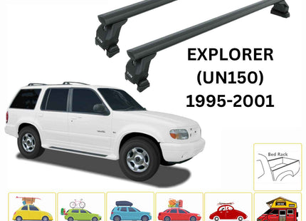 For Ford Explorer (UN150) 1995-01 Roof Rack Cross Bars Fix Point Pro 6 Alu Black