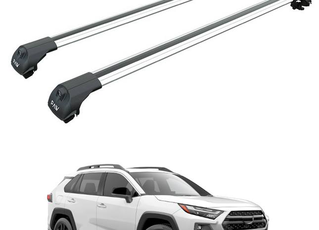 For Toyota Rav4 Adventure Roof Rack Cross Bars Raised Rail Alu Silver 2019- Up