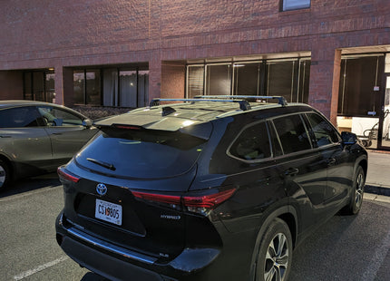 For Toyota Highlander 2020-Up Roof Rack Cross Bars Metal Bracket Flush Rail Alu Silver