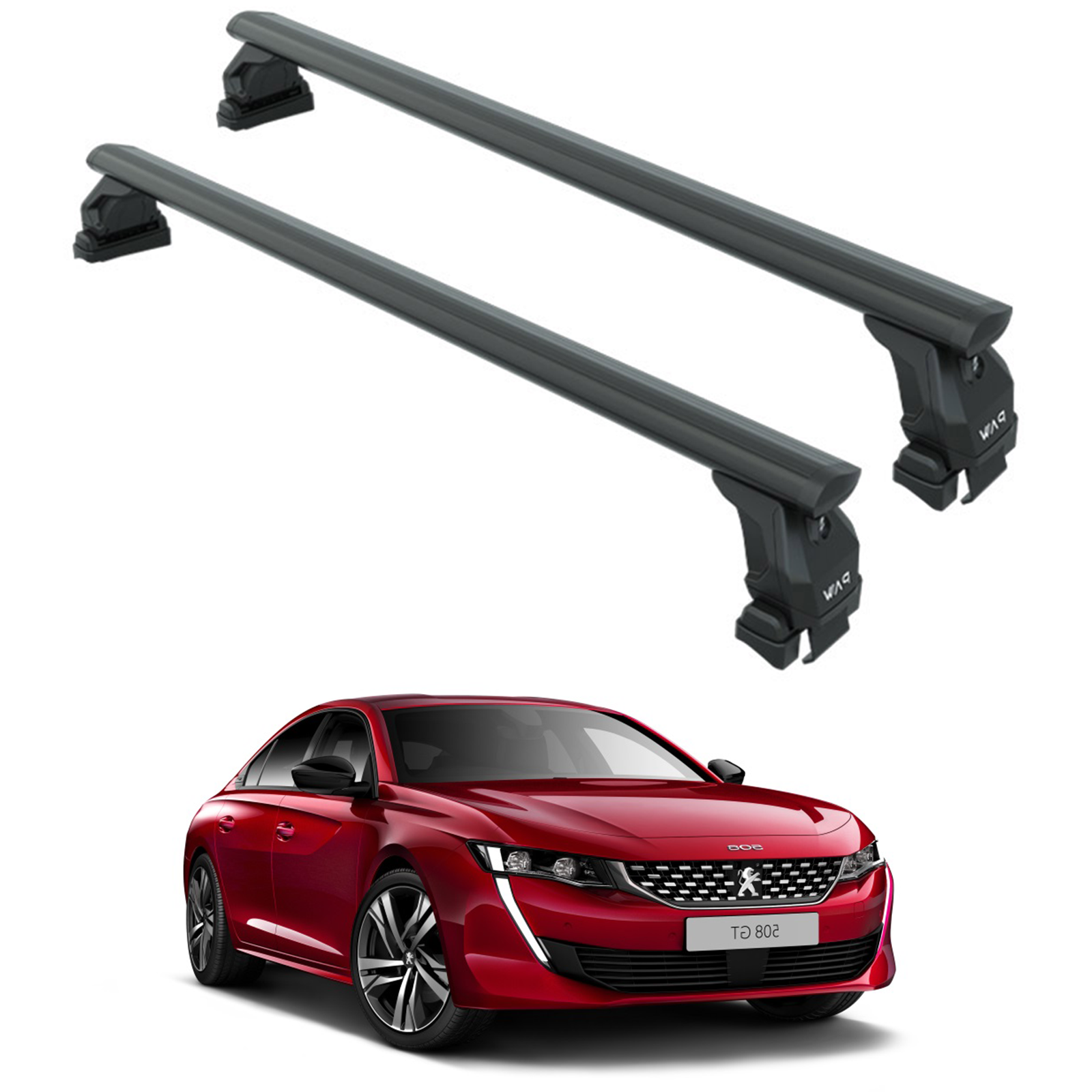 For Peugeot 508 2018-2025 Roof Rack Cross Bars Normal Roof Alu Black
