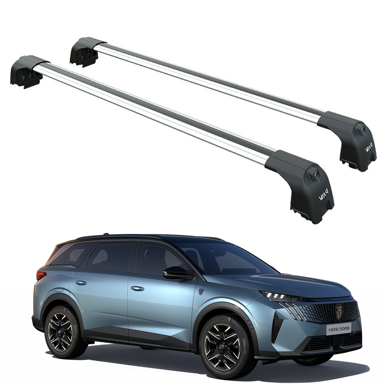 For Peugeot 5008 2024- Up Roof Rack Cross Bars Metal Bracket Flush Rail Silver
