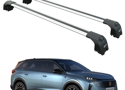 For Peugeot 5008 2024- Up Roof Rack Cross Bars Metal Bracket Flush Rail Silver