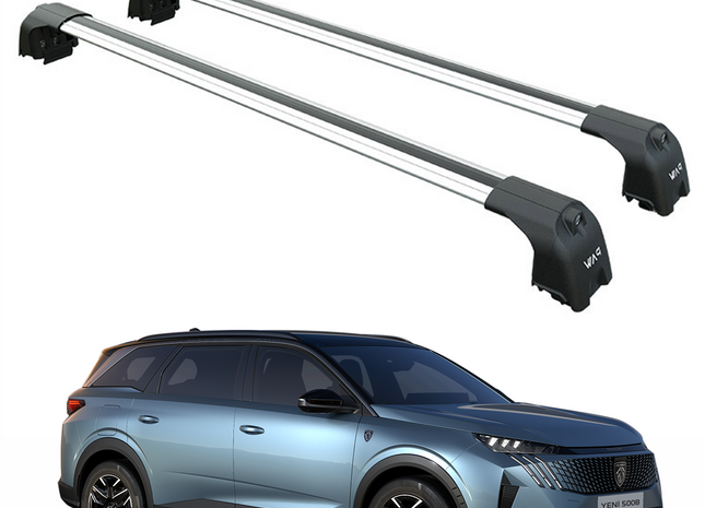 For Peugeot 5008 2024- Up Roof Rack Cross Bars Metal Bracket Flush Rail Silver