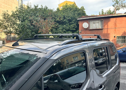 For Peugeot Rifter 2023-2025 Roof Rack System, Aluminum Cross Bar, Flush Rail, Silver