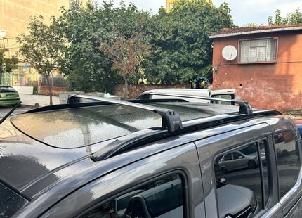 For Fiat Doblo 2023-2025 Roof Rack System, Aluminum Cross Bar, Flush Rail, Silver