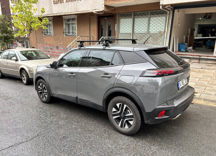 For Peugeot 2008 2020- Up Roof Rack Cross Bars Normal Roof Alu Black