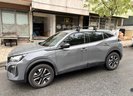 For Peugeot 2008 2020- Up Roof Rack Cross Bars Normal Roof Alu Black