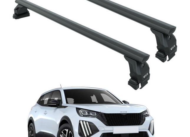For Peugeot 2008 2020- Up Roof Rack Cross Bars Normal Roof Alu Black