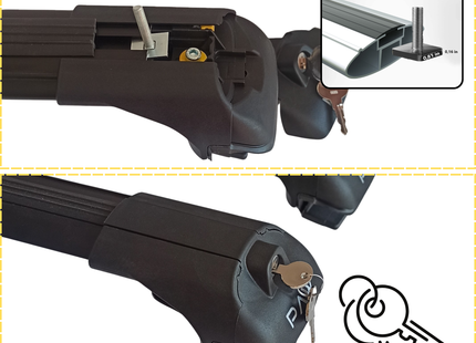 For Jeep Avenger 4xe Roof Rack System, Aluminium Cross Bar, Raised Rail, Silver