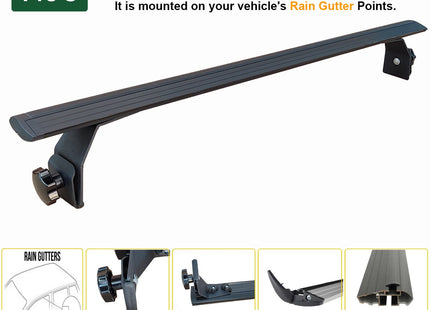 For Volkswagen Transporter T3 1980-1990 Roof Rack Cross Bars Rain Gutters Silver 3 QTY