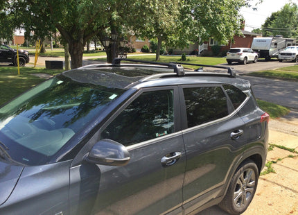 For Kia Seltos Roof Rack Cross Bars Flush Rail Alu Black