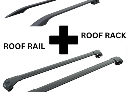 For Volkswagen Amarok 2010-2021 Roof Side Rails and Roof Rack Cross Bar Black