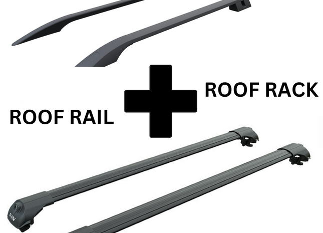 For Volkswagen Amarok 2010-2021 Roof Side Rails and Roof Rack Cross Bar Black