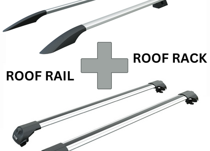 For Volkswagen Amarok 2010-2021 Roof Side Rails and Roof Rack Cross Bar Silver