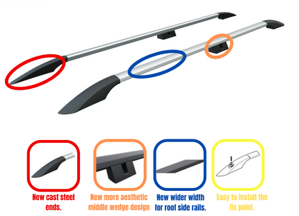 For Volkswagen Transporter T6 2015-2024 LWB Roof Side Rail and Roof Rack Cross Bar Silver