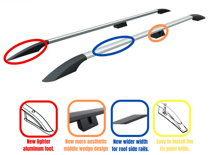 For Toyota Rav 4 Roof Side Rails Ultimate Style Alu Silver 2013-2019