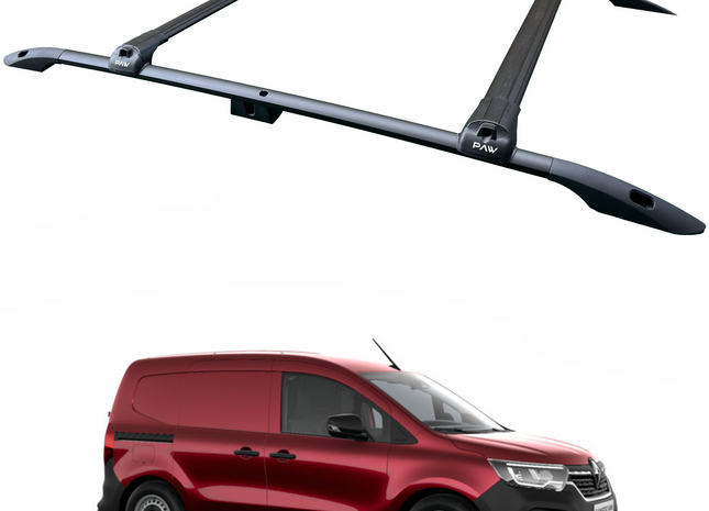 For Renault Kangoo SWB 2021-2025 Roof Rails and Roof Rack Cross Bars Plus Black