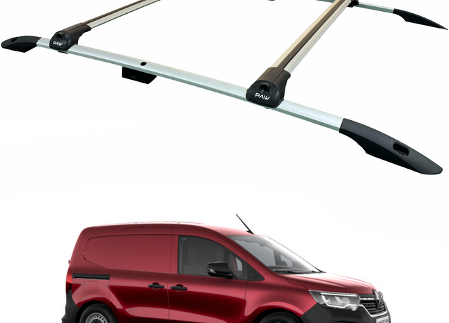 For Renault Kangoo LWB 2021-2025 Roof Rails and Roof Rack Cross Bars Plus Silver