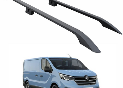For Renault Trafic X82 LWB (2014-2025) Roof Side Rails – Plus Model, Aluminum Black