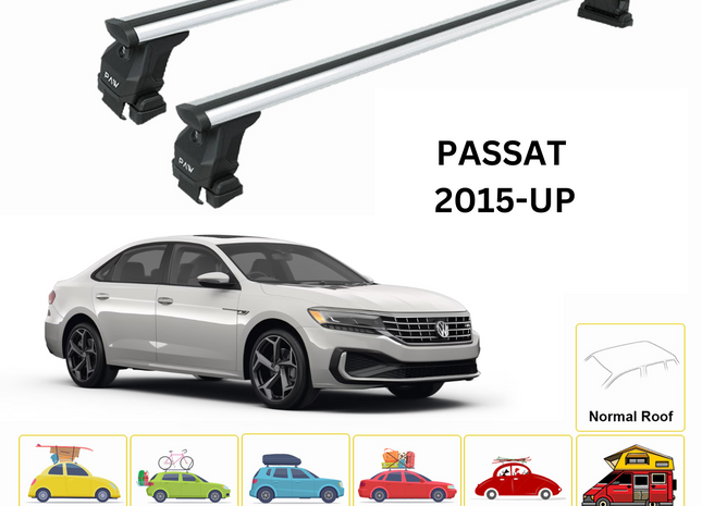 For Volkswagen Passat B6 2005-2011 Roof Rack Cross Bar Normal Roof Silver