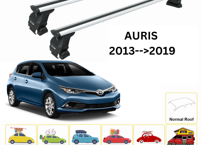 For Toyota Avensis 2015-19 Roof Rack Cross Bars Normal Roof Alu Silver