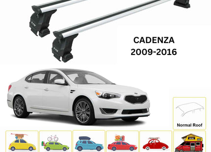 For Kia Cadenza 2009-16 Roof Rack Cross Bars Normal Roof Alu Silver
