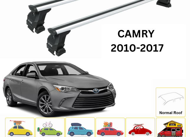 For Toyota Camry 2010-2017 Roof Rack Cross Bars Normal Roof Alu Silver