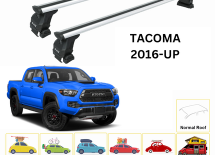 For Toyota Tacoma 2016-Up Roof Rack Cross Bars Normal Roof Alu Silver